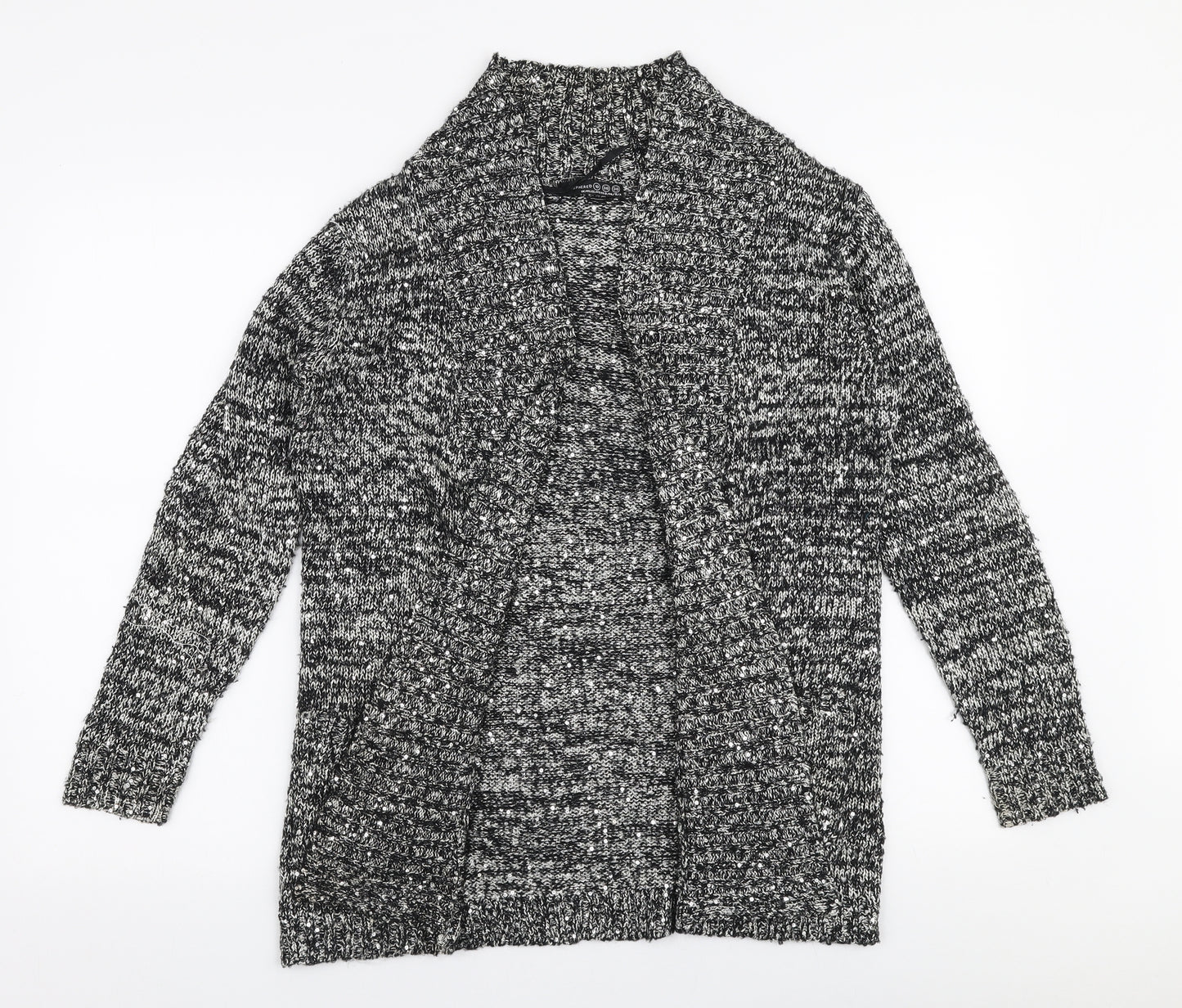 Atmosphere Womens Silver V-Neck  Polyester Cardigan Jumper Size 10
