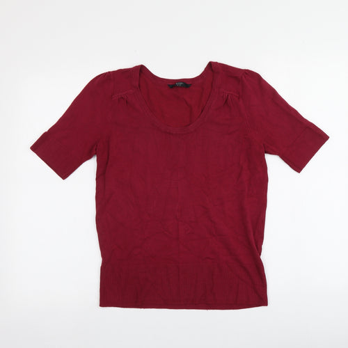 BHS Womens Red Round Neck  Viscose Pullover Jumper Size 12