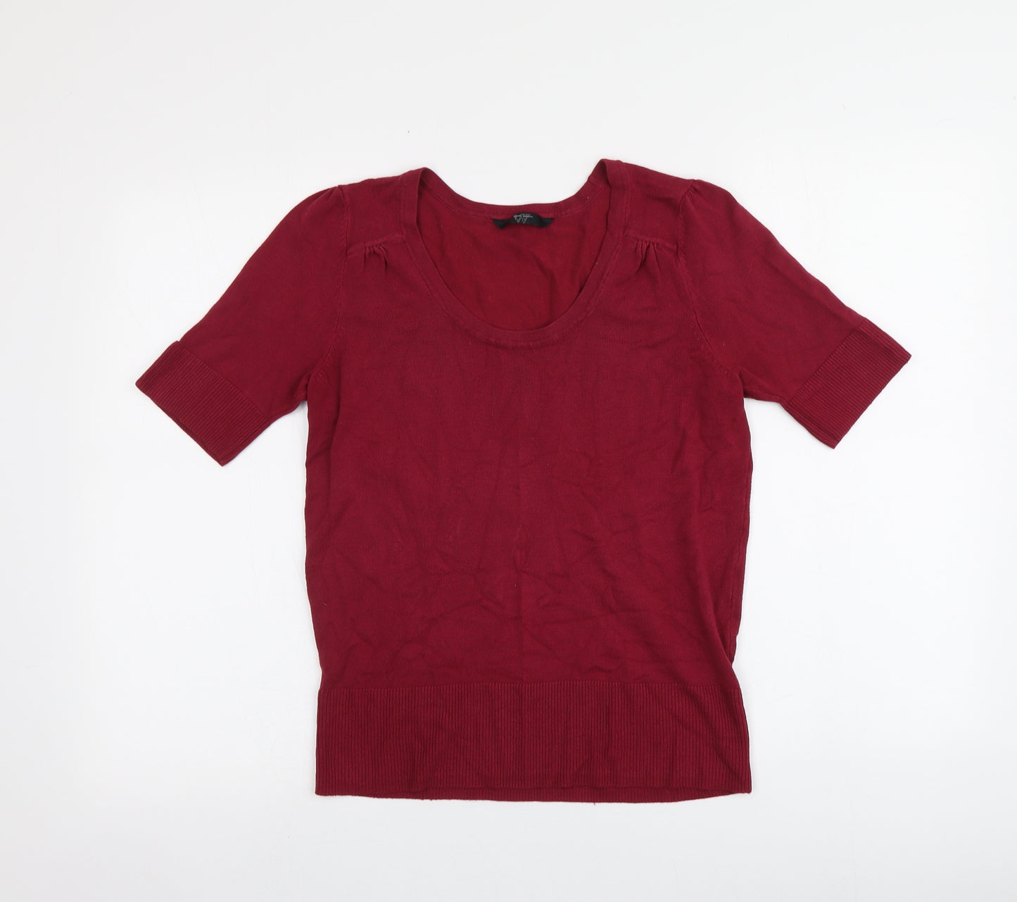 BHS Womens Red Round Neck  Viscose Pullover Jumper Size 12
