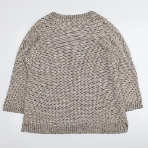 Jeffrey and Paula Womens Gold Round Neck  Acrylic Pullover Jumper Size 16