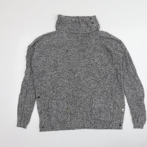NEXT Womens Grey Roll Neck  Cotton Pullover Jumper Size S