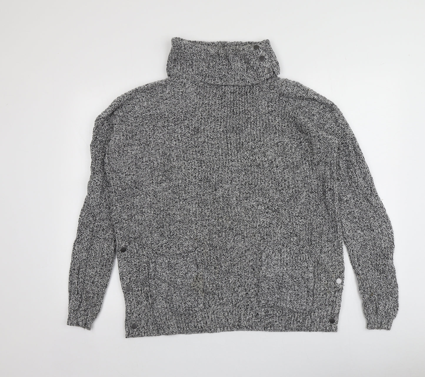 NEXT Womens Grey Roll Neck  Cotton Pullover Jumper Size S