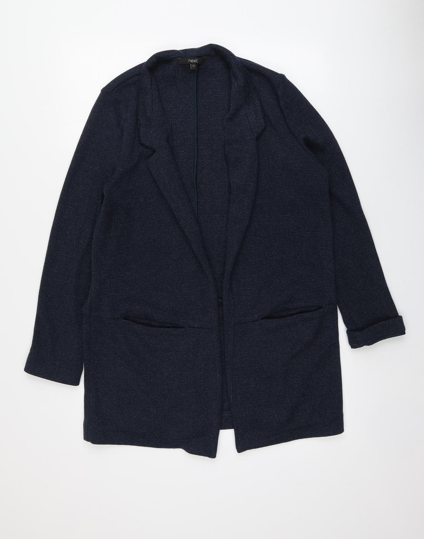 NEXT Womens Blue V-Neck  Polyester Cardigan Jumper Size 12