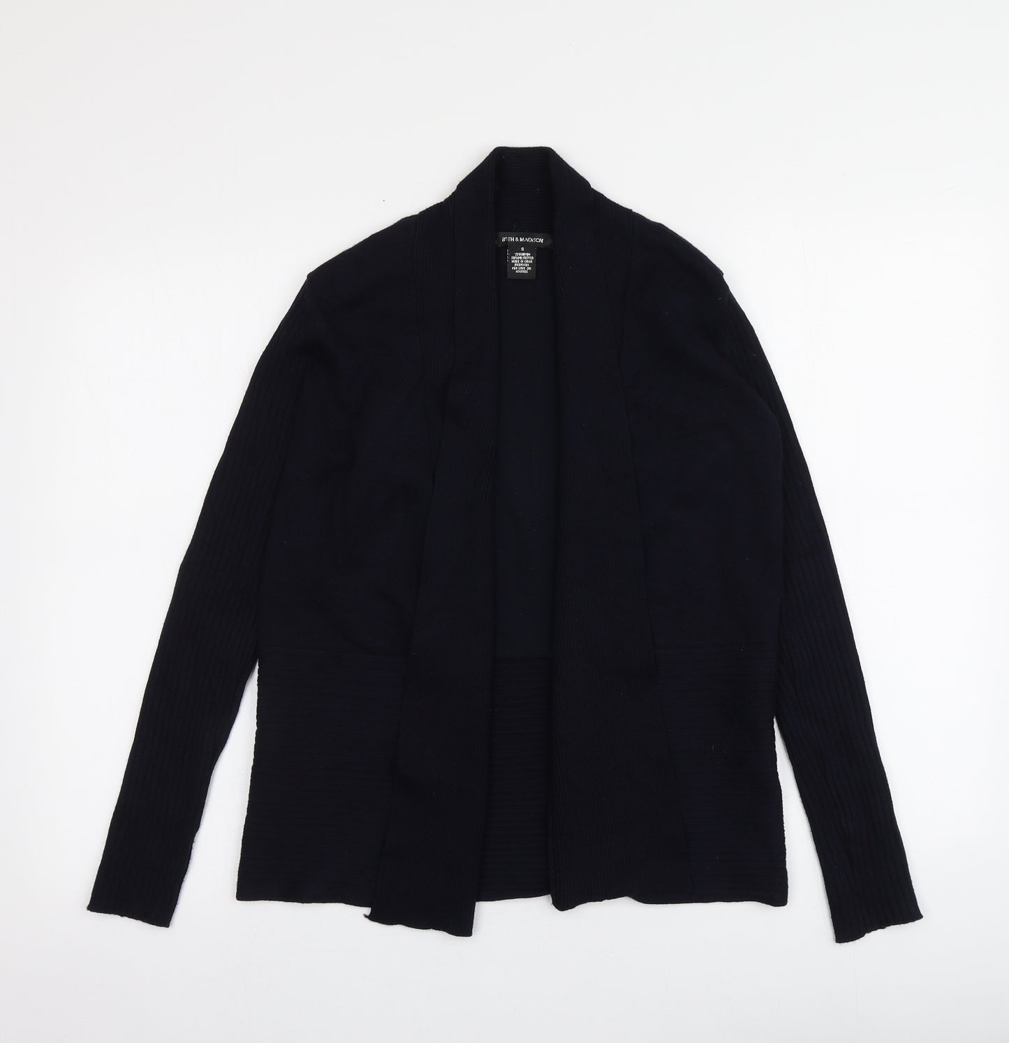 89th & Madison Womens Blue V-Neck  Rayon Cardigan Jumper Size S