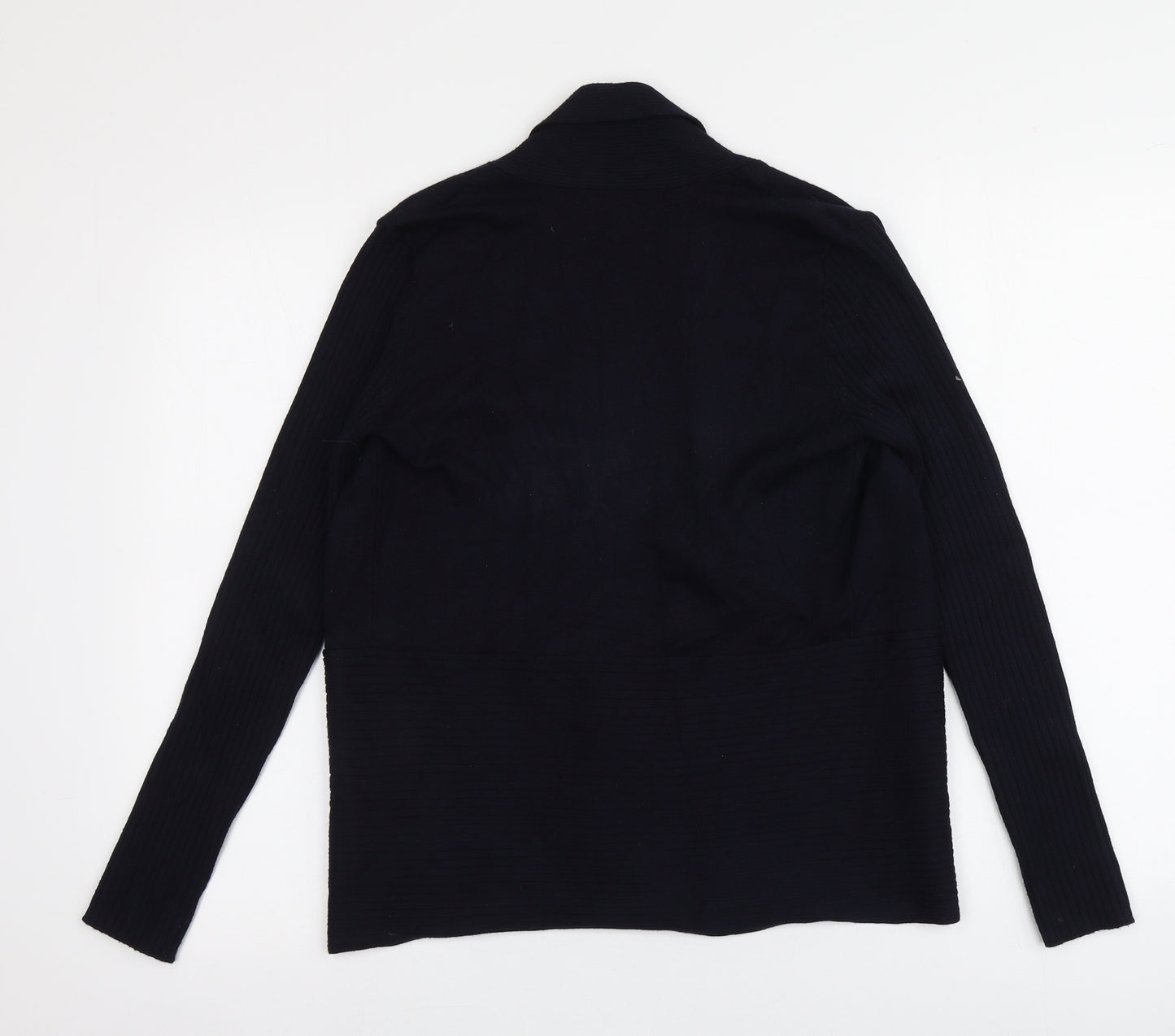 89th & Madison Womens Blue V-Neck  Rayon Cardigan Jumper Size S