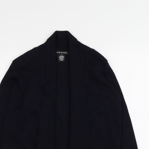 89th & Madison Womens Blue V-Neck  Rayon Cardigan Jumper Size S