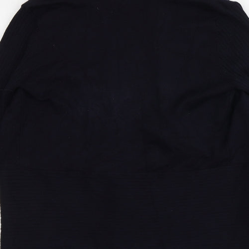 89th & Madison Womens Blue V-Neck  Rayon Cardigan Jumper Size S