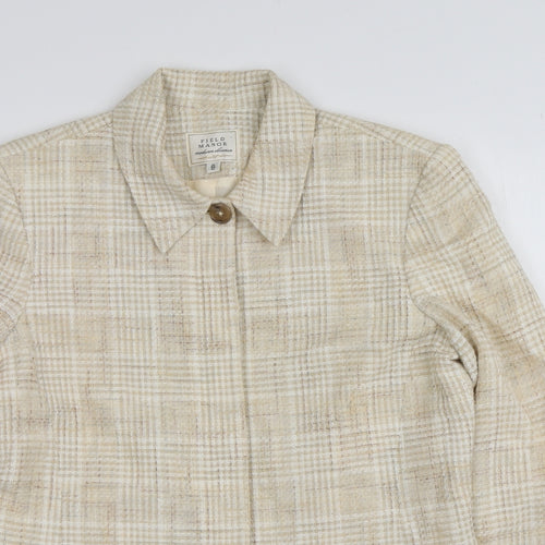 Field Manor Womens Beige Plaid  Jacket  Size 8