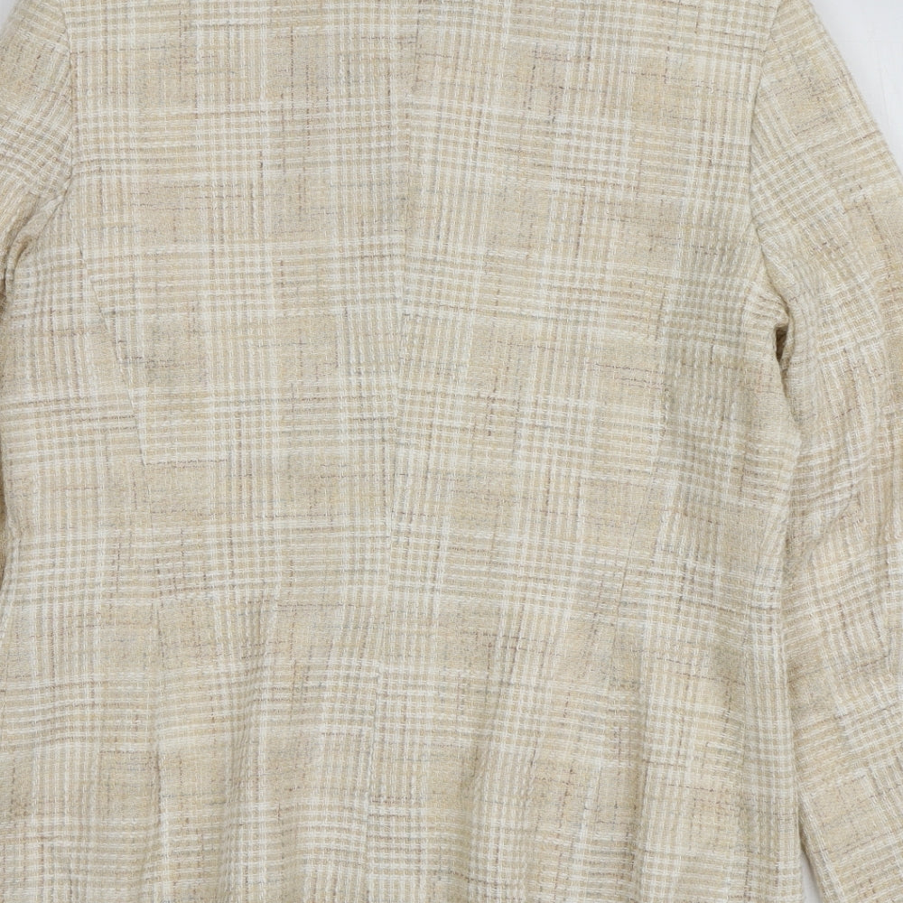 Field Manor Womens Beige Plaid  Jacket  Size 8