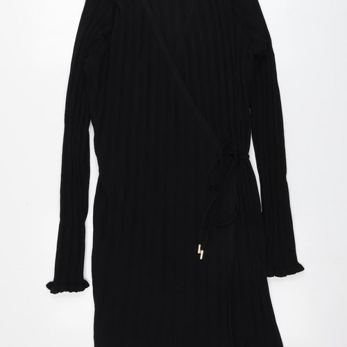 NEXT Womens Black V-Neck  Viscose Cardigan Jumper Size M