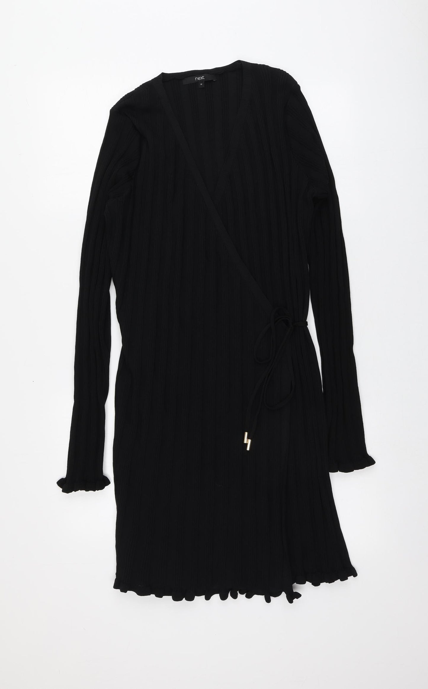 NEXT Womens Black V-Neck  Viscose Cardigan Jumper Size M