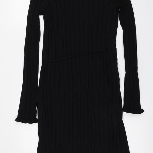 NEXT Womens Black V-Neck  Viscose Cardigan Jumper Size M