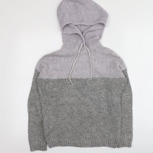 FBsister Womens Grey Round Neck  Polyimide Pullover Jumper Size XS