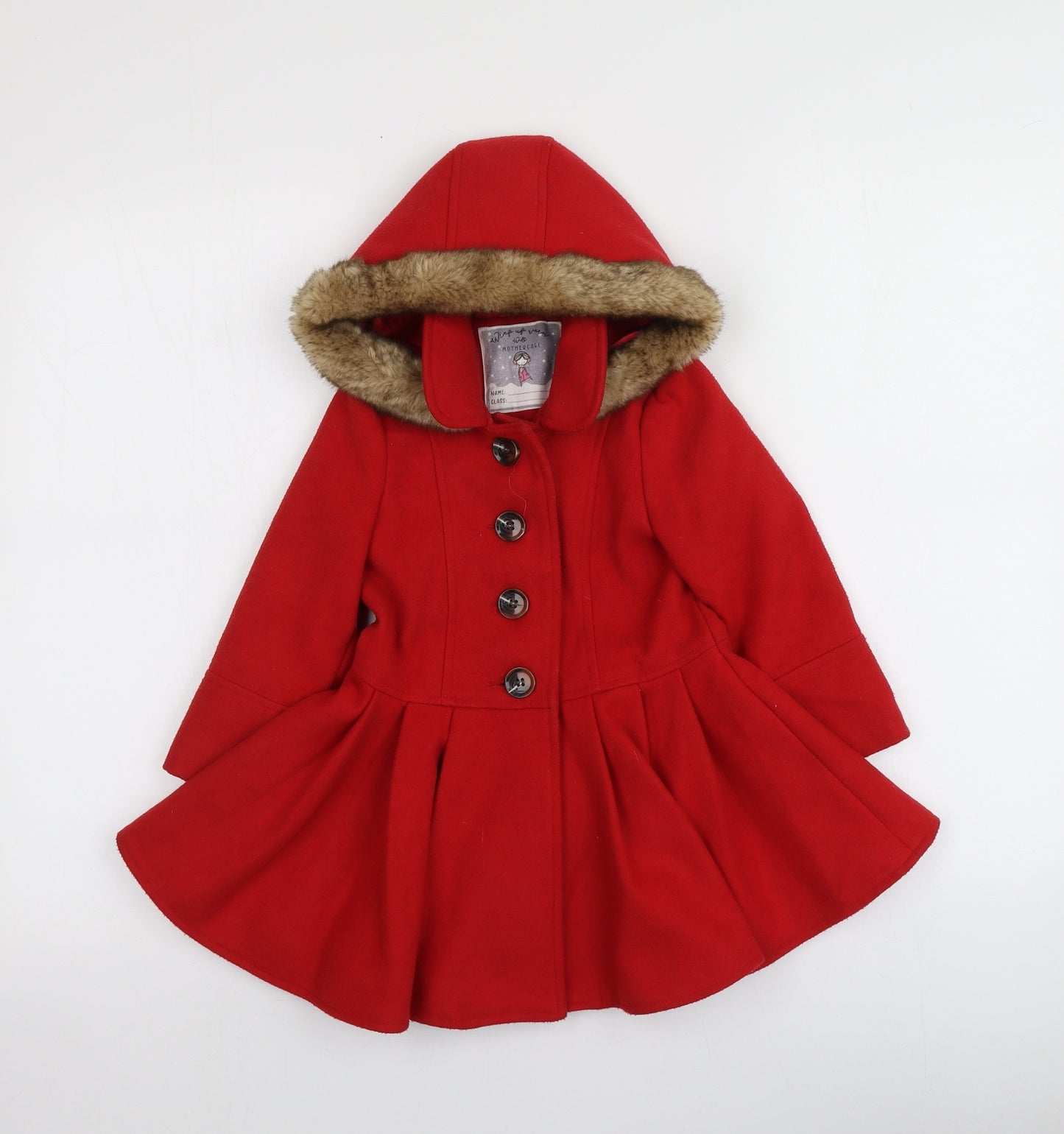 Mothercare Girls Red   Jacket  Size 18-24 Months