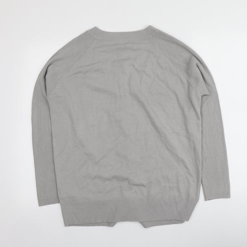 Marisota Womens Grey V-Neck  Acrylic Cardigan Jumper Size 12