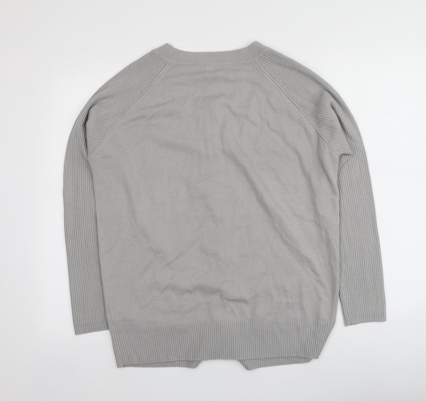 Marisota Womens Grey V-Neck  Acrylic Cardigan Jumper Size 12