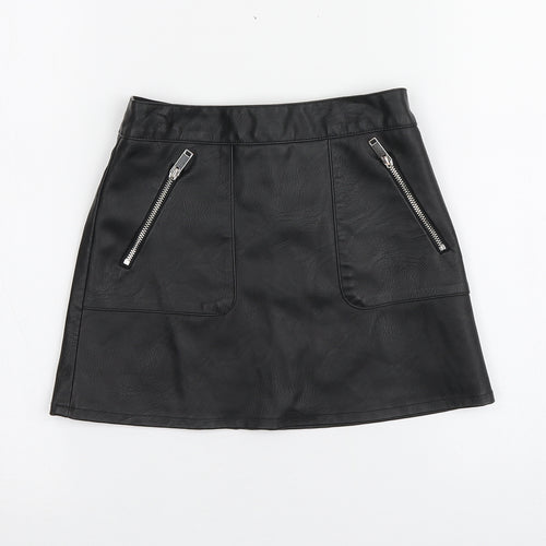 George Girls Black  100% Polyester Mini Skirt Size 5-6 Years  Regular