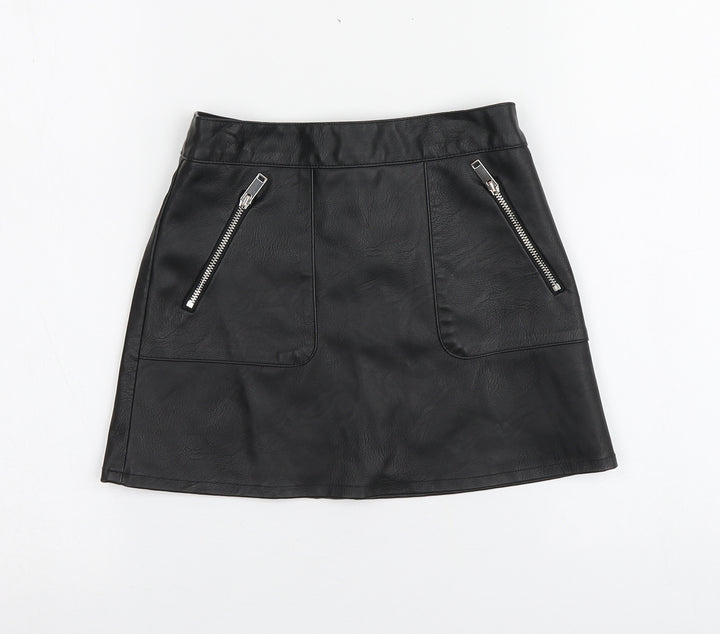 George Girls Black 100% Polyester Mini Skirt Size 5-6 Years Regular