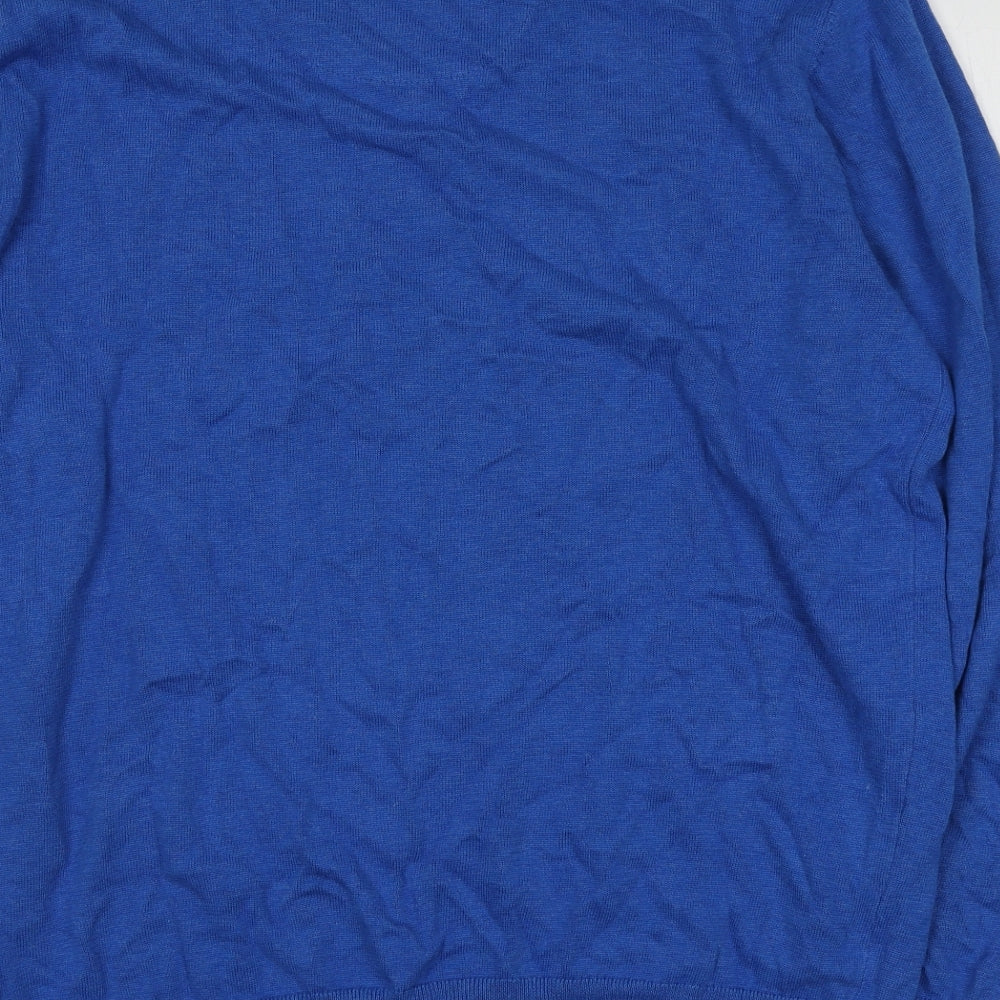 Greenwoods Mens Blue Round Neck  Cotton Pullover Jumper Size 2XL