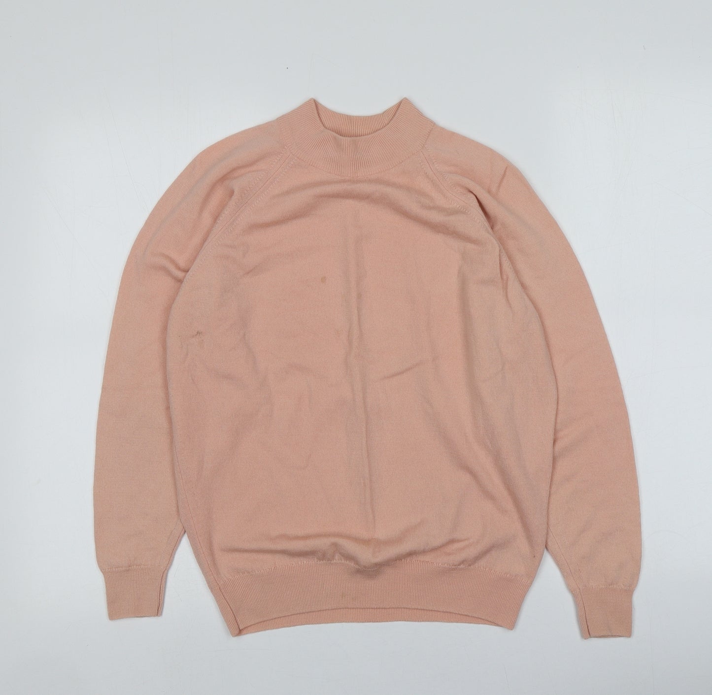 Hodgson Womens Pink High Neck  Wool Pullover Jumper Size 38
