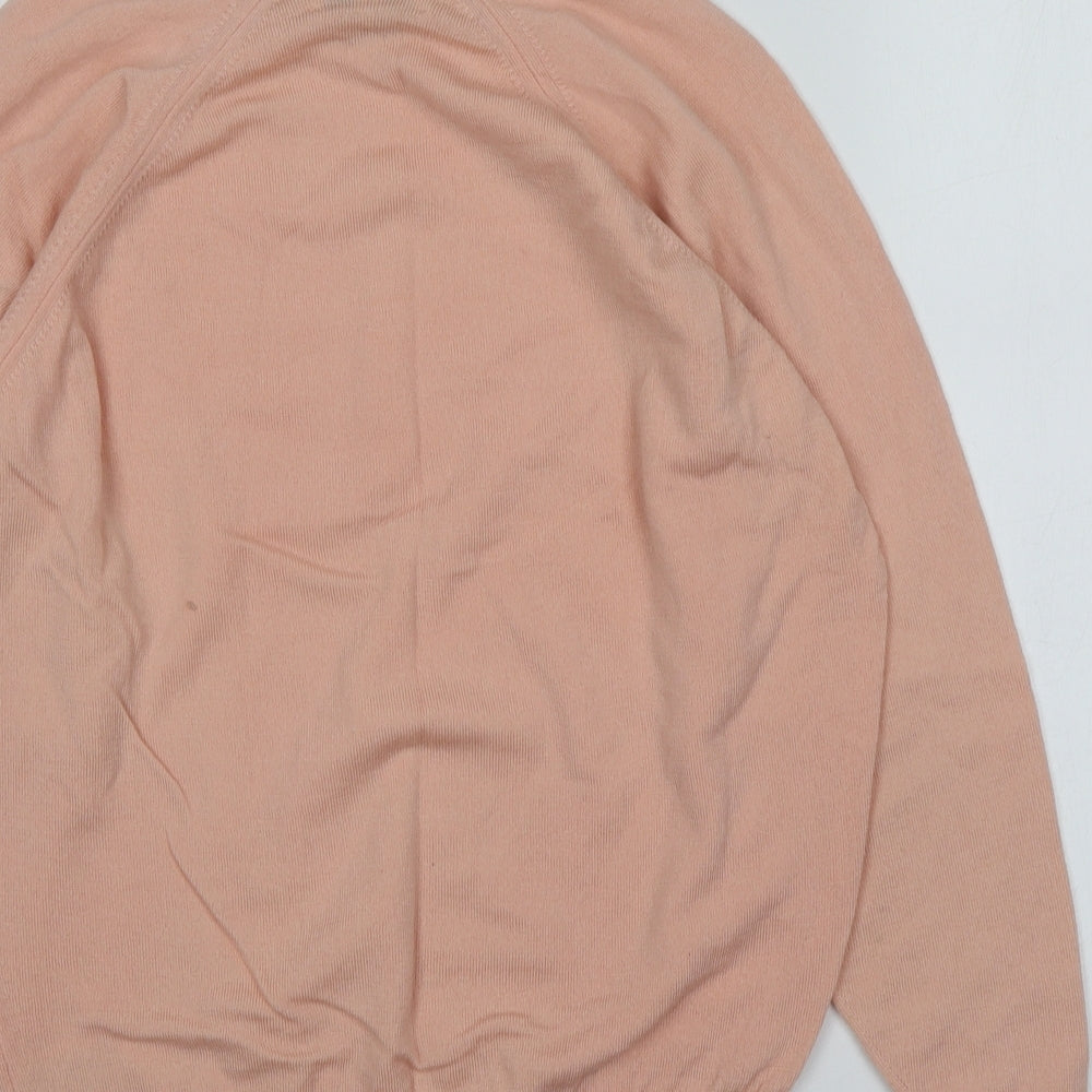 Hodgson Womens Pink High Neck  Wool Pullover Jumper Size 38