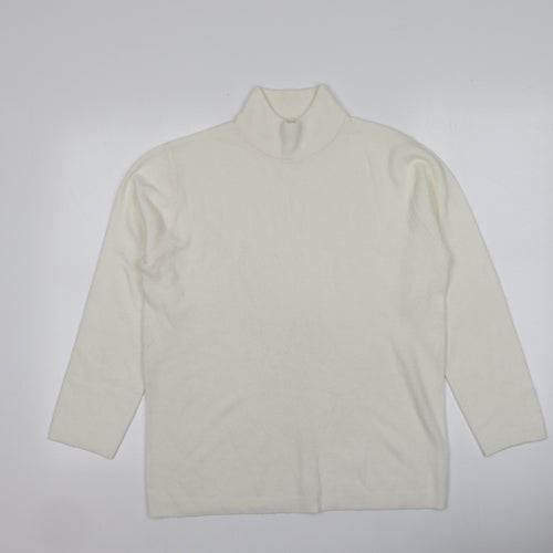 L.X.D Womens Ivory High Neck  Acrylic Pullover Jumper Size 16