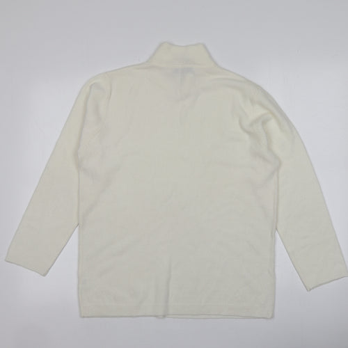 L.X.D Womens Ivory High Neck  Acrylic Pullover Jumper Size 16