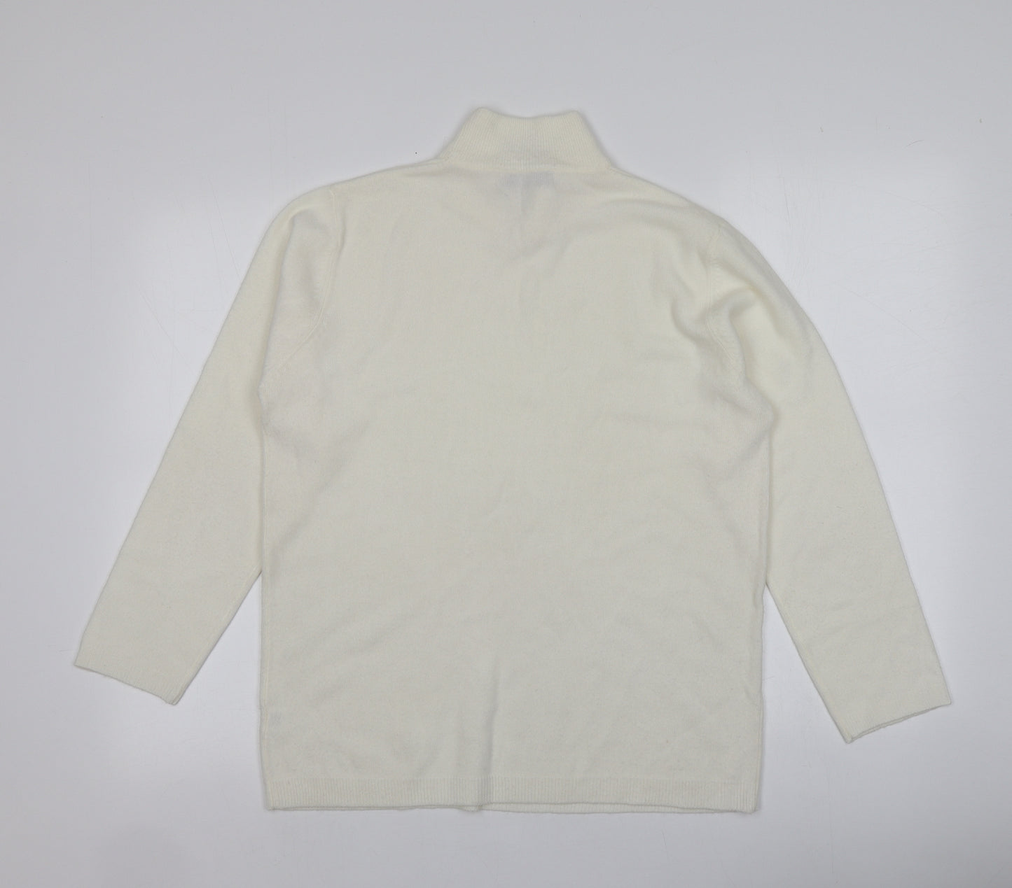 L.X.D Womens Ivory High Neck  Acrylic Pullover Jumper Size 16