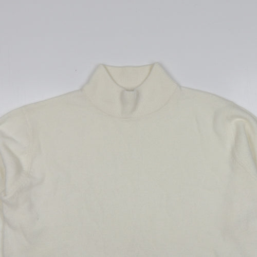 L.X.D Womens Ivory High Neck  Acrylic Pullover Jumper Size 16