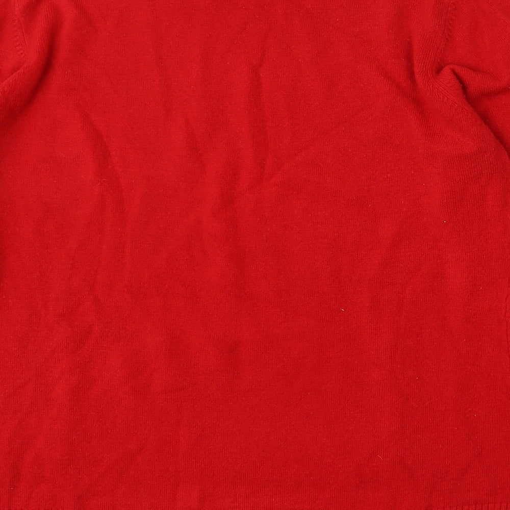 Ellie B Womens Red Round Neck  Acrylic Pullover Jumper Size L