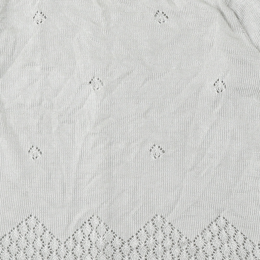 Berkertex Womens Silver V-Neck  Viscose Cardigan Jumper Size 14