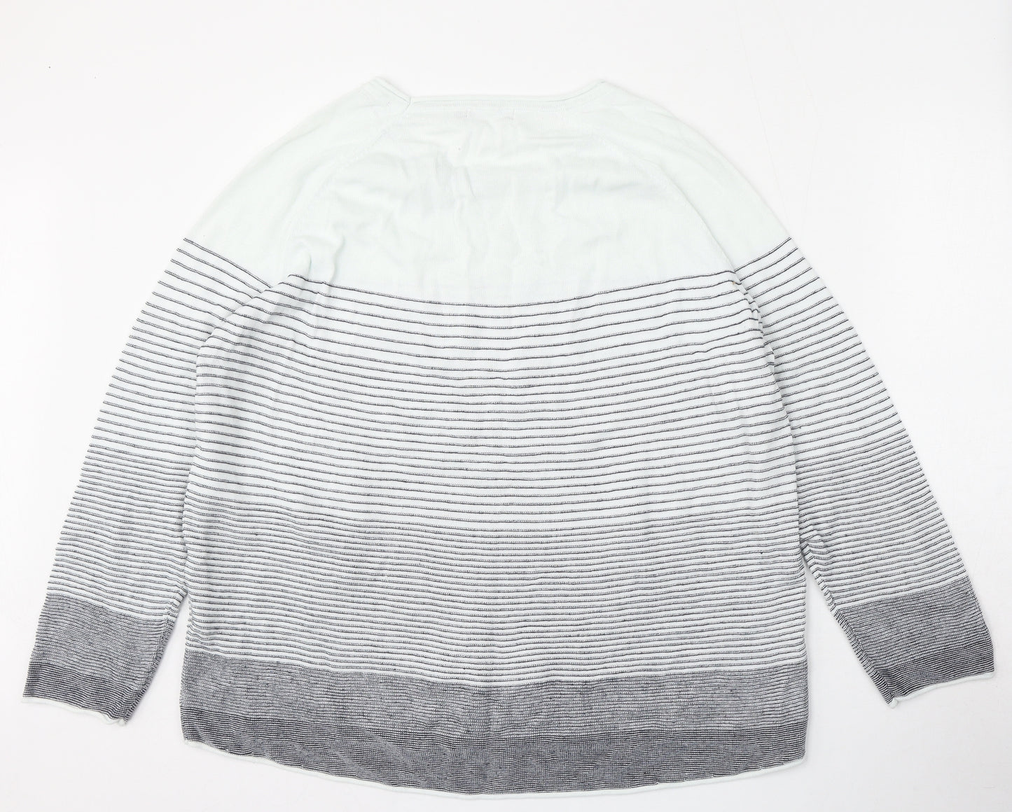 Cecil Womens Multicoloured Round Neck Striped Polyacrylate Fibre Pullover Jumper Size 2XL