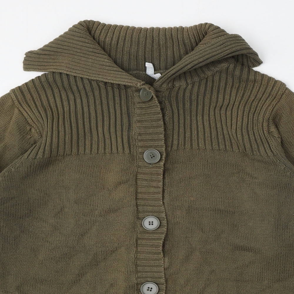 Matalan Womens Green Roll Neck  Cotton Cardigan Jumper Size 20