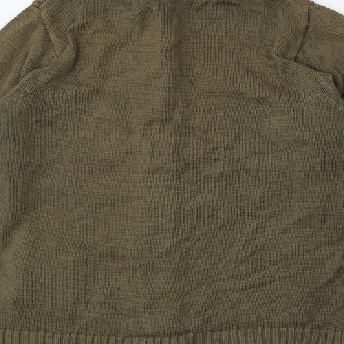 Matalan Womens Green Roll Neck  Cotton Cardigan Jumper Size 20