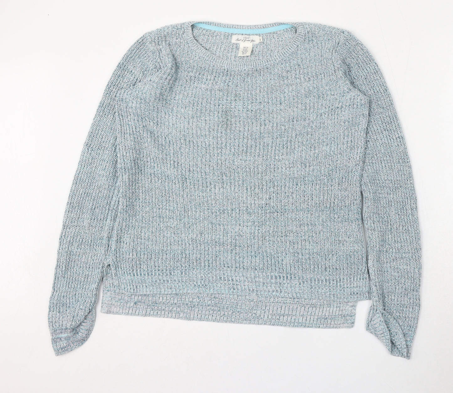 LOGG Girls Blue Round Neck  Cotton Pullover Jumper Size 14 Years