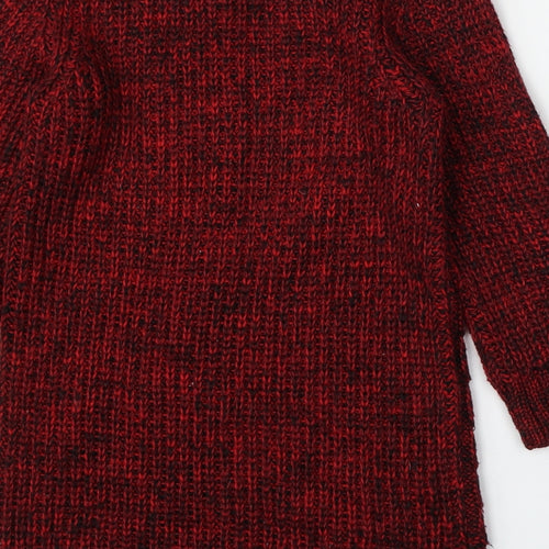 Oasis Womens Red Round Neck  Acrylic Pullover Jumper Size XS