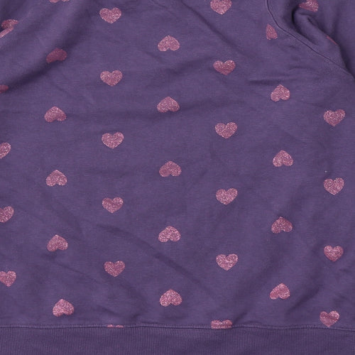 Board Angels Girls Purple Geometric Cotton Pullover Sweatshirt Size 13 Years
