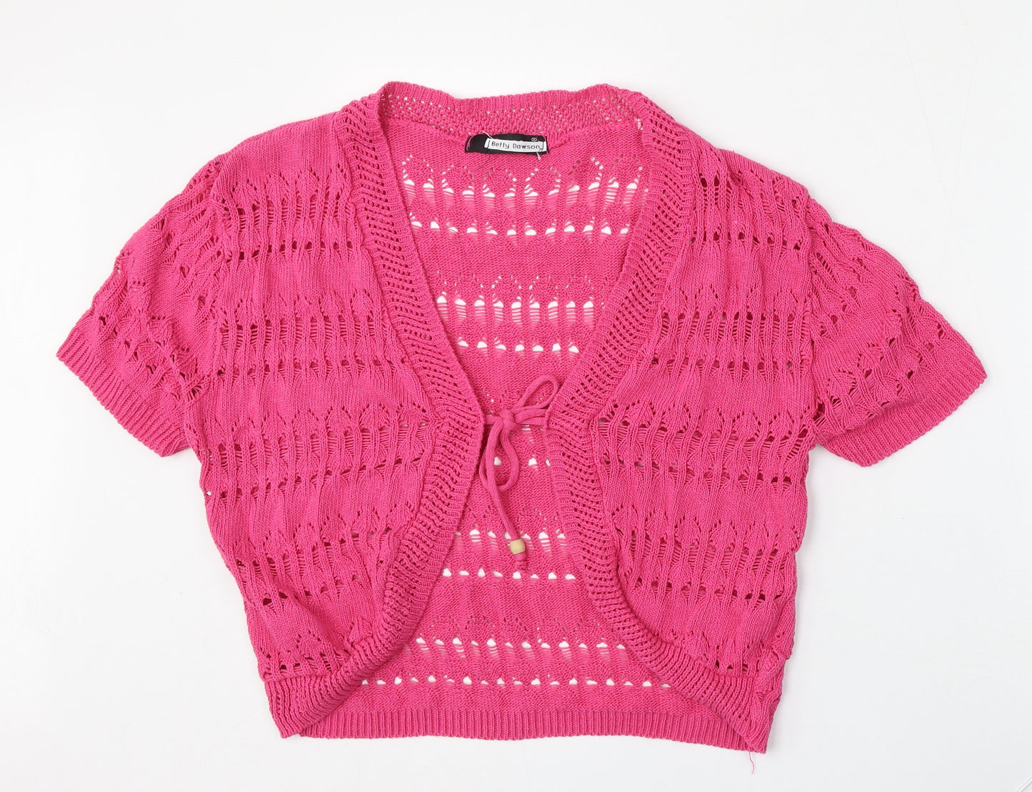 Figaro Womens Pink V-Neck  Cotton Cardigan Jumper Size M