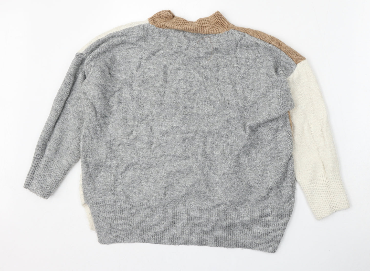 NEXT Womens Multicoloured Mock Neck  Acrylic Pullover Jumper Size L