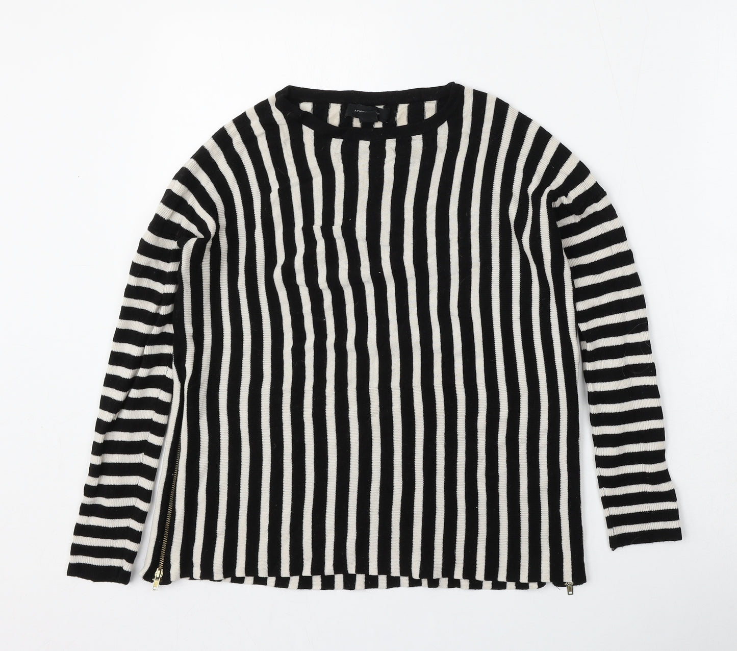 Atmosphere Womens Multicoloured Round Neck Striped Viscose Pullover Jumper Size 6
