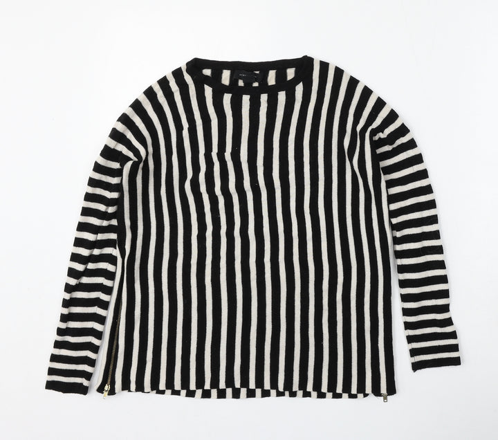 Atmosphere Womens Multicoloured Round Neck Striped Viscose Pullover Jumper Size 6