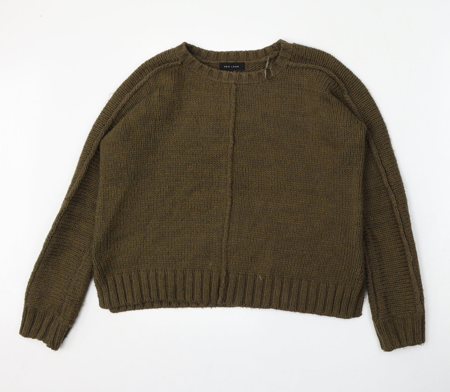 New Look Womens Green Round Neck  Acrylic Pullover Jumper Size 8