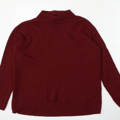 New Look Womens Red Round Neck  Acrylic Pullover Jumper Size 8
