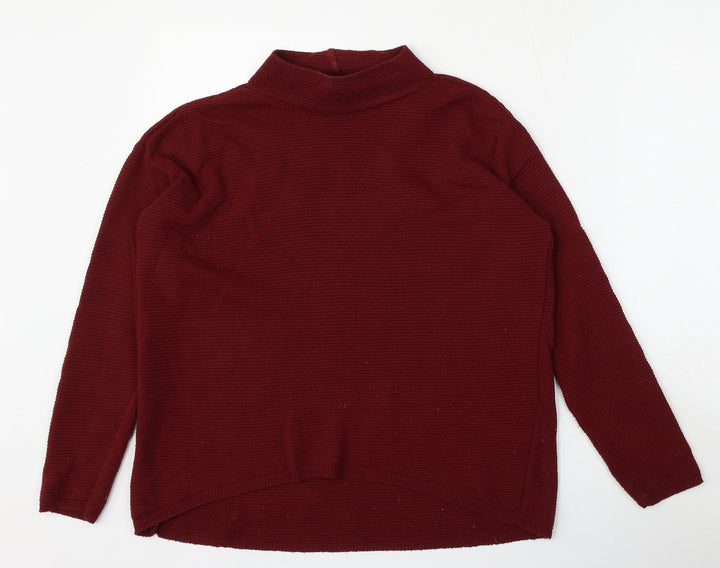 New Look Womens Red Round Neck  Acrylic Pullover Jumper Size 8