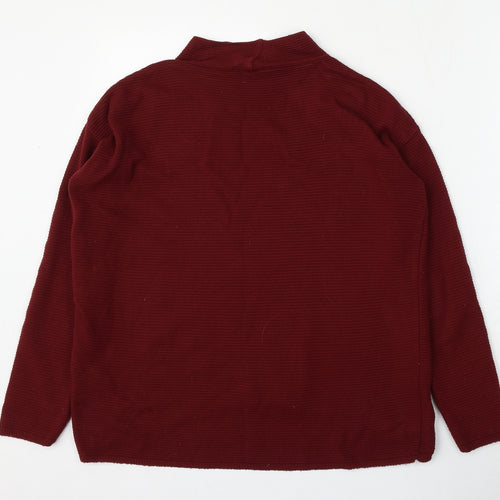 New Look Womens Red Round Neck  Acrylic Pullover Jumper Size 8