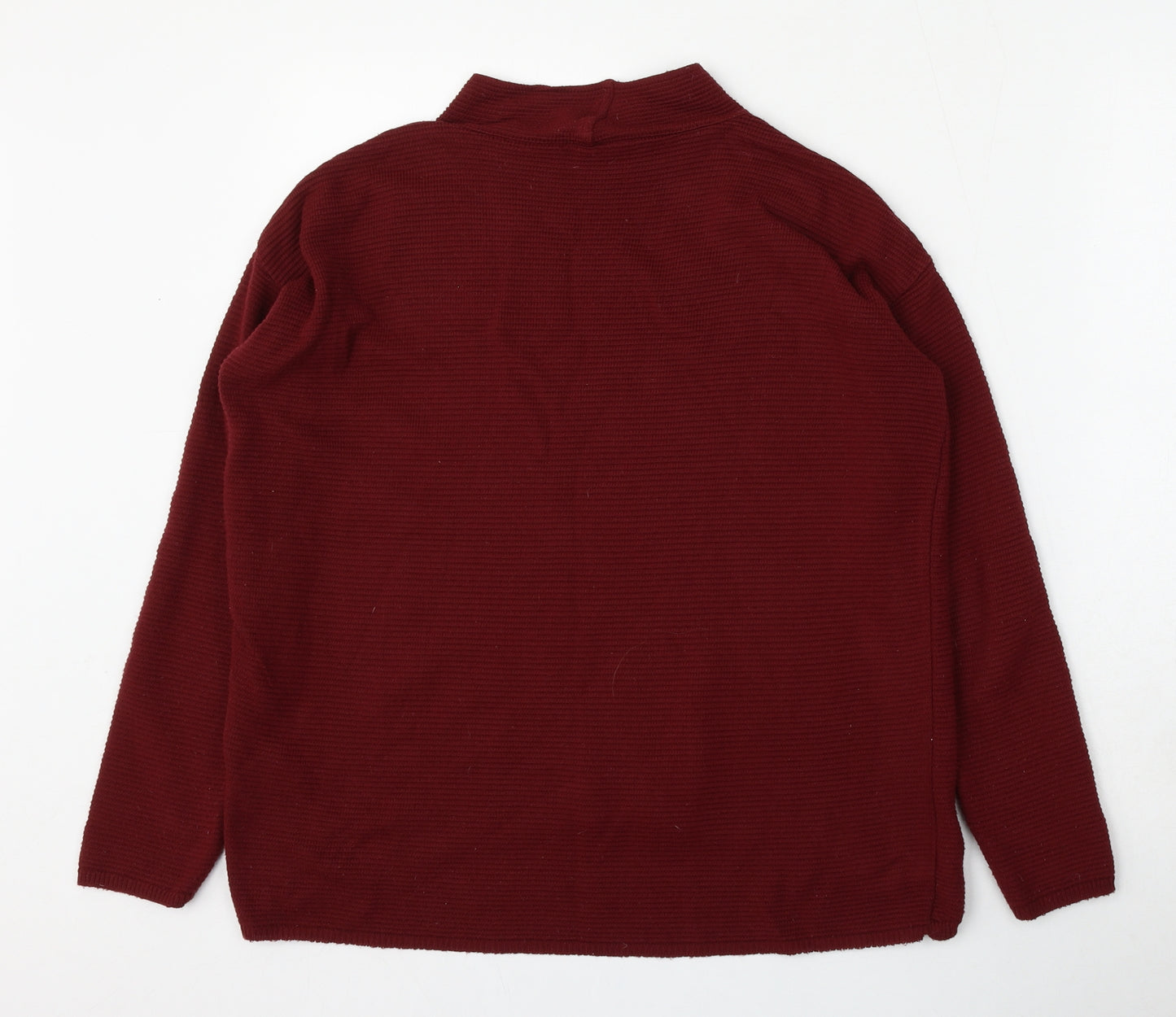 New Look Womens Red Round Neck  Acrylic Pullover Jumper Size 8