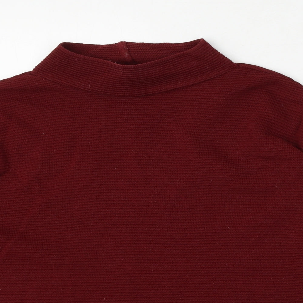New Look Womens Red Round Neck  Acrylic Pullover Jumper Size 8
