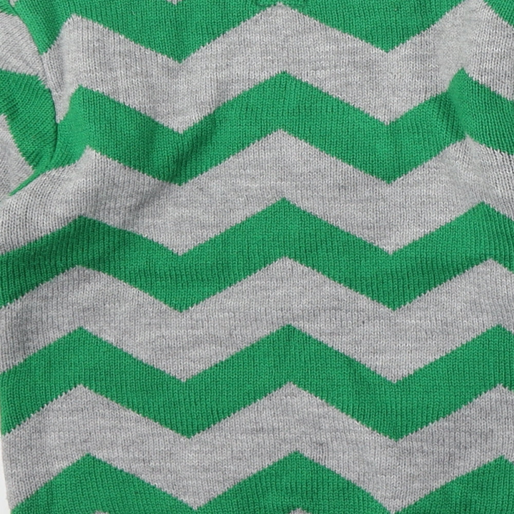 George Boys Green Round Neck Geometric Acrylic Pullover Jumper Size 5-6 Years   - Christmas