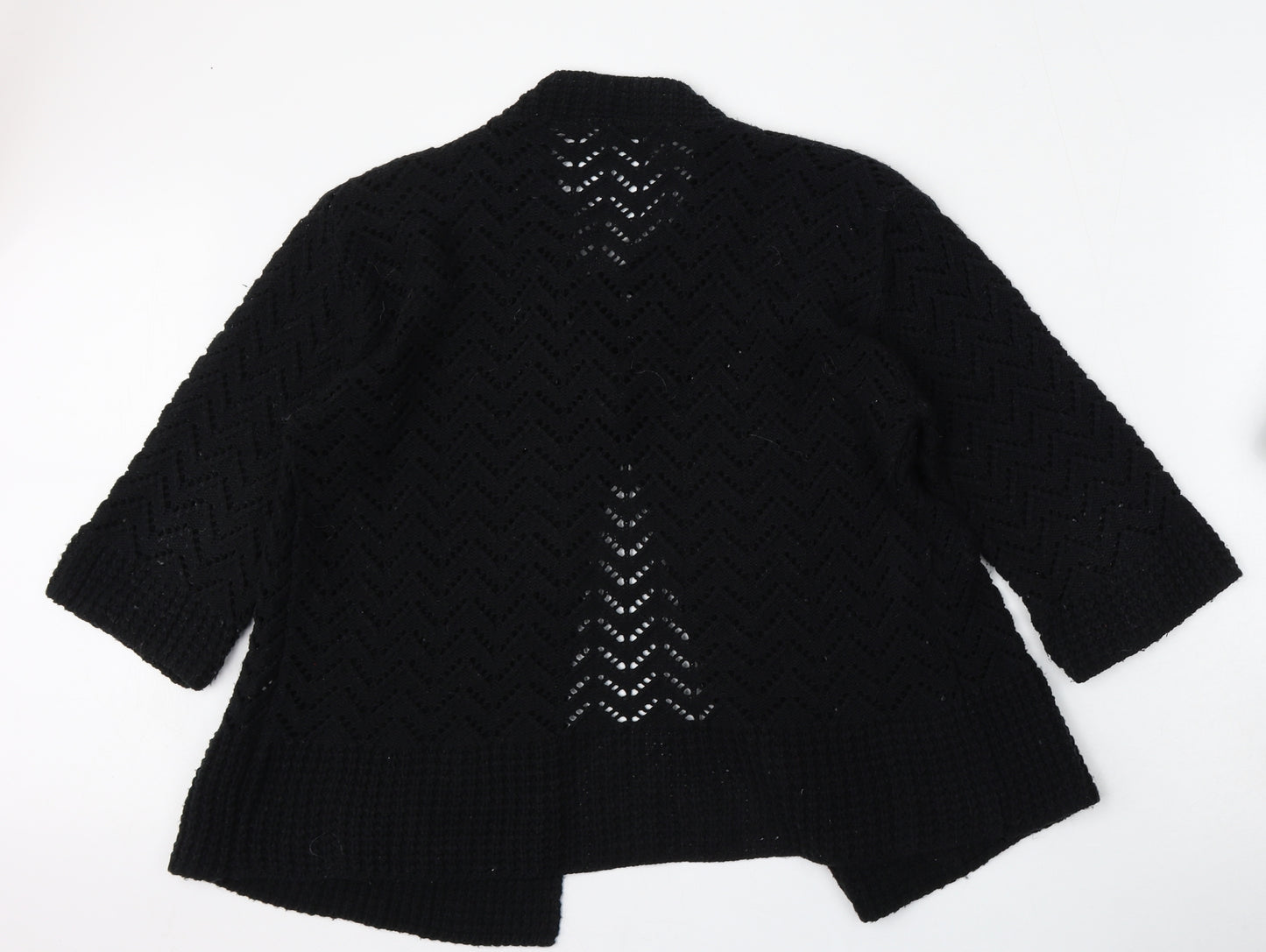 Cotton Candy Womens Black V-Neck  Acrylic Pullover Jumper Size XL