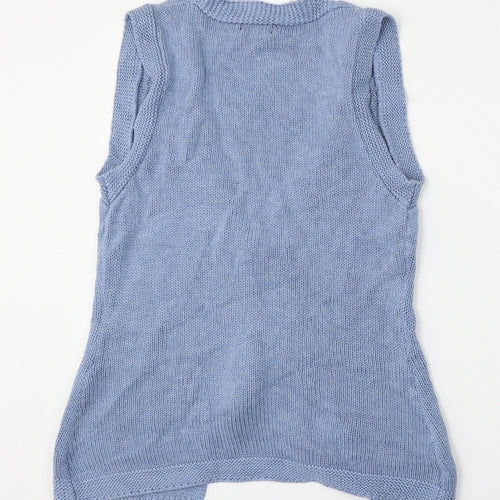 George Womens Blue Round Neck  Cotton Vest Jumper Size 16